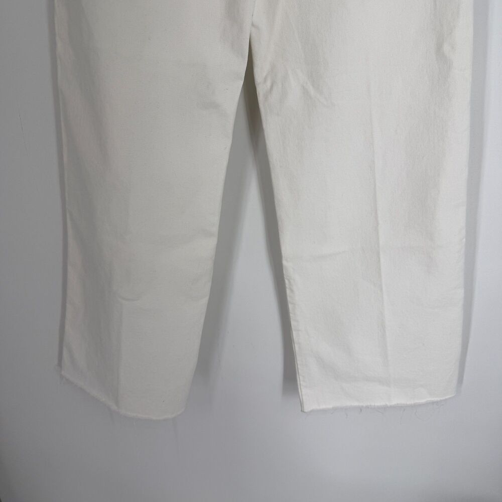 Paige Anessa Tonal Ecru Anthropologie 26 x 30” Wide-Leg Raw Hem Cream Ivory Boho - Picture 8 of 12
